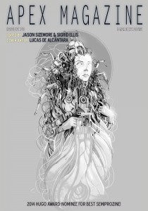 the cover of apex magazine with a drawing of a woman.