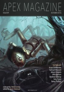 the cover of apex magazine featuring a creepy creature.