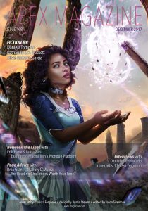 a magazine cover with a woman holding a crystal ball.