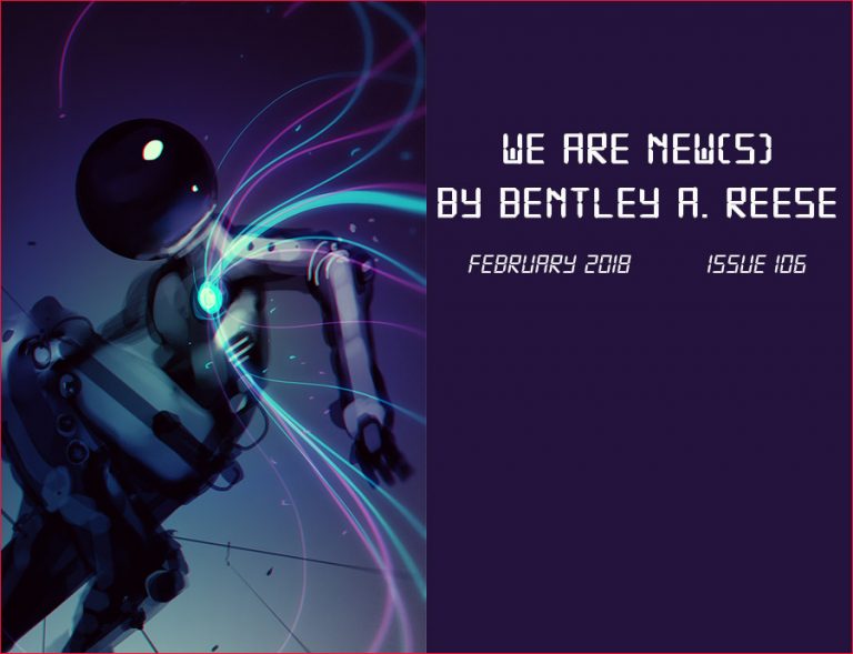 a poster with a picture of a robot with a caption that reads we are.