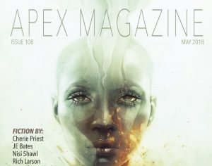 a magazine cover with a woman's face on fire.