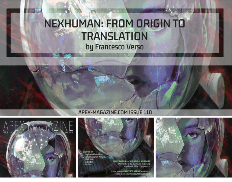 a picture of a woman's face with the words nexhuman from.