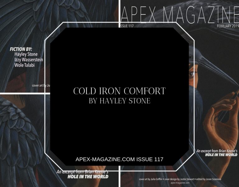 the cover of apex magazine features a painting of a woman holding a bird.