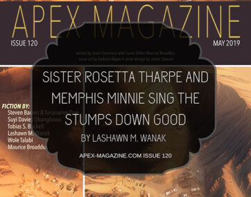 a magazine cover with a picture of a desert.