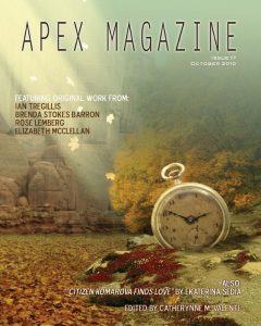 The cover of Apex Magazine Issue 17 featuring a clock.