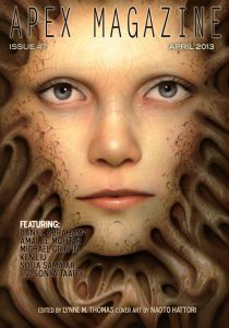 Issue 47 of Apex Magazine featuring a woman's face on the cover.