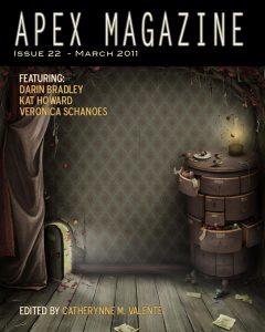 The cover of Apex Magazine Issue 22, featuring an image of a dresser.