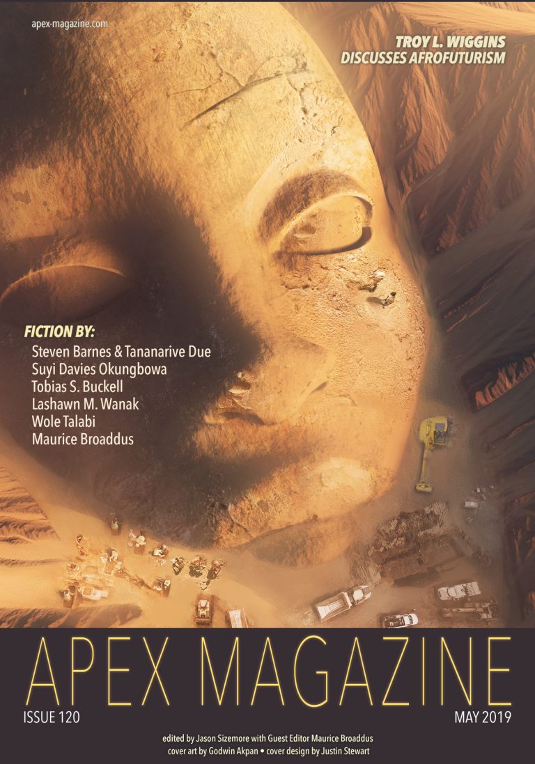the cover of apex magazine with an image of a woman's face.