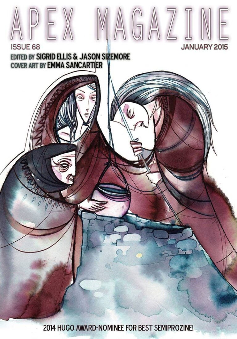 the cover of apex magazine featuring three women.