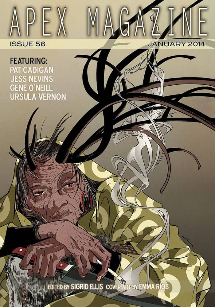 a magazine cover with a man smoking a cigarette.
