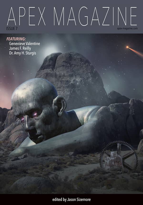 the cover of apex magazine featuring a creepy creature.