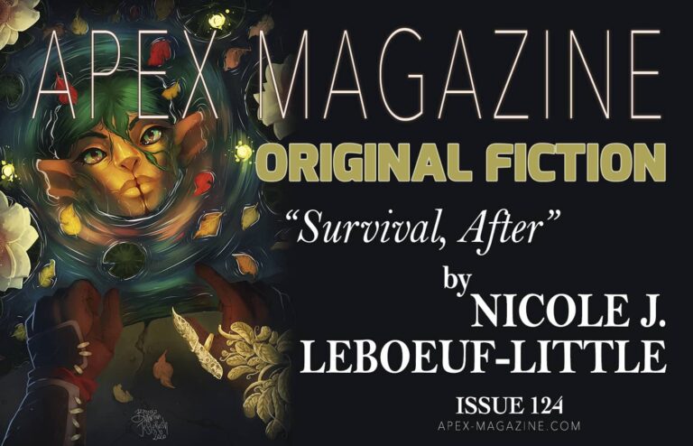 the cover of apex magazine is shown with an image of a woman's face.