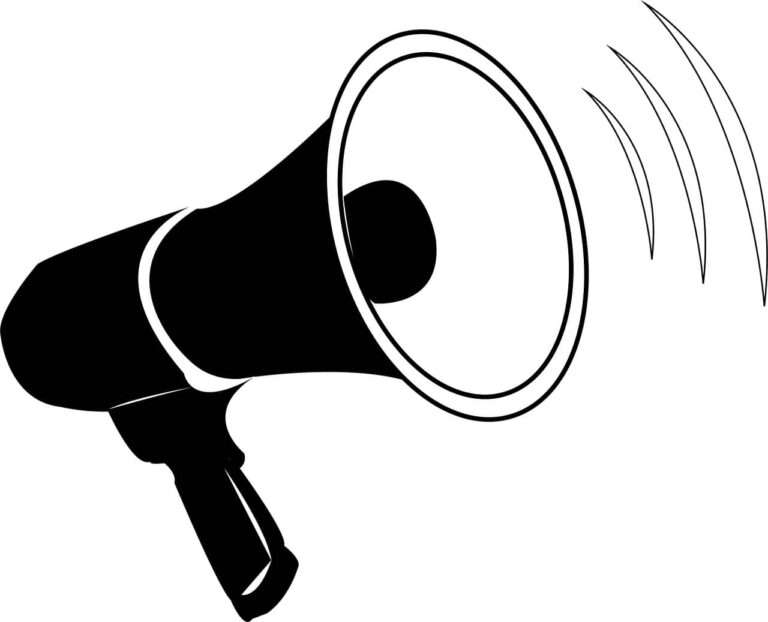 a black and white image of a megaphone.