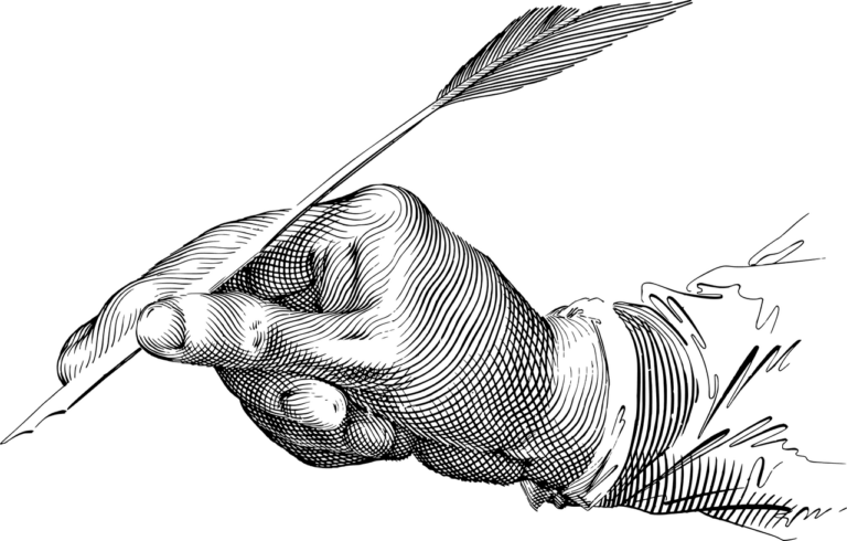 a drawing of a hand holding an arrow.