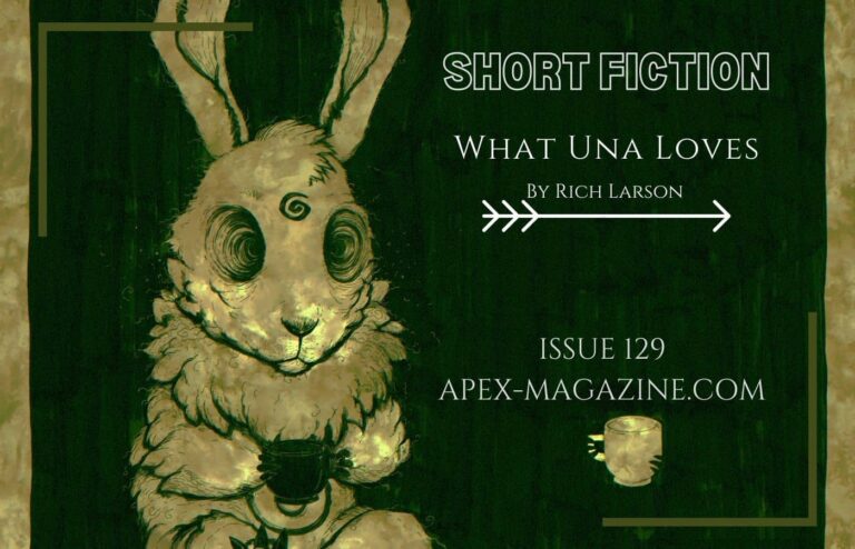 a picture of a rabbit with a caption that reads short fiction what una loves.