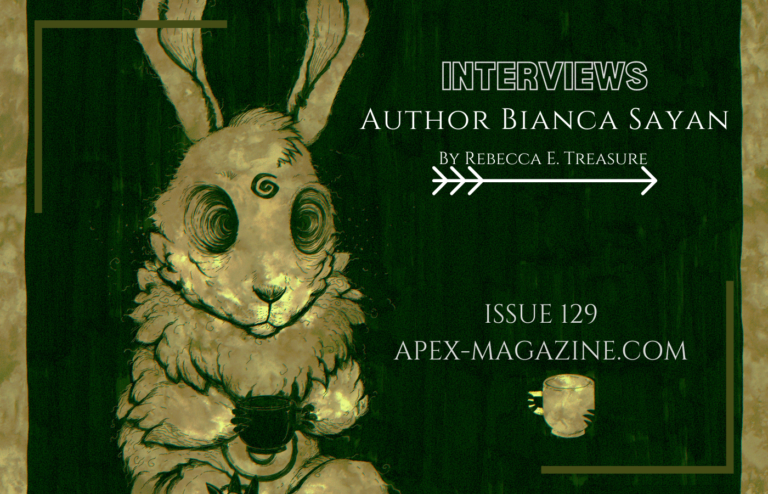 a picture of a rabbit with a caption for an interview.