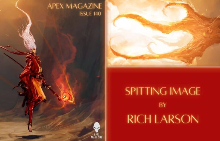 A cover of a magazine with an image of a man with a sword.